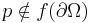 p\notin f(\partial\Omega)