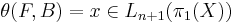 \theta (F,B) = x \in L_{n%2B1} (\pi_1 (X))