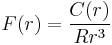 
F(r) = \frac{C(r)}{R r^3}
