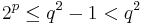 2^p \leq q^2 - 1 < q^2