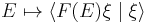  E \mapsto \langle F(E) \xi \mid \xi \rangle 