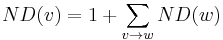 ND(v) = 1 %2B \sum_{v \to w} ND(w)