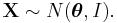 {\mathbf X} \sim N({\boldsymbol \theta}, I). \, 