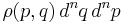 \rho(p,q)\,d^nq\,d^n p