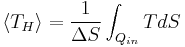 \langle T_H \rangle = \frac{1}{\Delta S} \int_{Q_{in}} TdS 