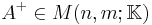  A^%2B \in M(n,m;\mathbb{K}) 