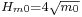 \scriptstyle H_{m0}=4\sqrt{m_0}