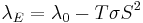 {\lambda }_{E}={\lambda }_{0}-T\sigma {S}^{2}