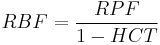 RBF = \frac{RPF}{1 - HCT}