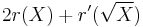 2r(X)%2Br^\prime(\sqrt{X})