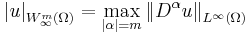  \left\vert u\right\vert _{W_\infty^{m}(\Omega)}=\max_{\left\vert \alpha\right\vert =m}\left\Vert D^{\alpha}u\right\Vert _{L^\infty(\Omega)}