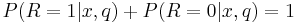 P(R=1|x,q) %2B P(R=0|x,q) = 1