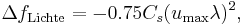 \Delta f_\text{Lichte}=-0.75 C_s(u_\max\lambda)^2,