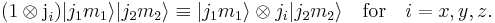 
  (1 \otimes \textrm{j}_i) |j_1 m_1\rangle|j_2 m_2\rangle \equiv |j_1m_1\rangle \otimes j_i|j_2m_2\rangle
\quad\mathrm{for}\quad i = x,y,z.
