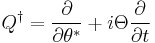 Q^\dagger=\frac{\partial}{\partial \theta^*}%2Bi\Theta\frac{\partial}{\partial t}