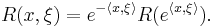 R(x, \xi) = e^{-{\langle x, \xi \rangle}} R (e^{\langle x, \xi \rangle}).