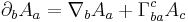 \partial_b A_a = \nabla_b A_a %2B \Gamma^c_{ba} A_c