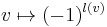 v \mapsto (-1)^{l(v)}