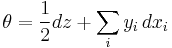 \theta=\frac12 dz%2B\sum_i y_i\,dx_i