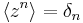 \langle z^n\rangle=\delta_n