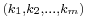 \scriptstyle{(k_1,k_2,\ldots,k_m)}