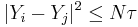 |Y_{i}-Y_{j}|^2 \leq N \tau \,\!