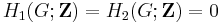 H_1(G;\mathbf{Z})=H_2(G;\mathbf{Z})=0