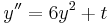 y^{\prime\prime}=6y^2%2Bt