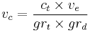  v_c = \frac{c_t \times v_e}{gr_t \times gr_d}