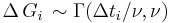 \Delta\, G_i \,\sim \Gamma (\Delta t_i/\nu, \nu)