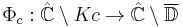 \Phi_c: \mathbb{\hat{C}}\setminus Kc \to   \mathbb{\hat{C}}\setminus \overline{\mathbb{D}}