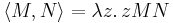 \langle M, N \rangle = \lambda z.\, z M N