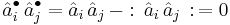 \hat{a}_i^\bullet \,\hat{a}_j^\bullet = \hat{a}_i \,\hat{a}_j \,-�:\,\hat{a}_i\, \hat{a}_j\,:\, = 0