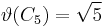  \vartheta(C_5) = \sqrt{5} 