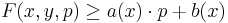 F(x, y, p) \geq a(x)\cdot p %2B b(x)