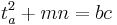 t_a^2%2Bmn = bc