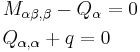 
   \begin{align}
     & M_{\alpha\beta,\beta}-Q_\alpha = 0 \\
     & Q_{\alpha,\alpha}%2Bq = 0
   \end{align}
 