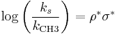 \log \left (\frac {k_s}{k_{\text{CH3}}}\right ) = \rho^*\sigma^*