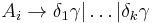 A_i \rightarrow \delta_1\gamma | \ldots | \delta_k\gamma