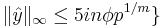 \lVert \hat{y} \rVert_\infty \leq 5in \phi p^{1/m} \rbrace 