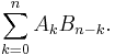 \sum_{k=0}^{n}A_{k}B_{n-k}.