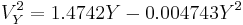 V_Y^2=1.4742Y-0.004743Y^2