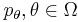  p_\theta, \theta \in \Omega