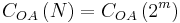 C_{OA}\left(N\right)=C_{OA}\left(2^m \right)