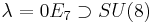 
\lambda=0
E_7 \supset SU(8)
