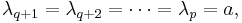 \lambda_{q%2B1} = \lambda_{q%2B2} = \cdots = \lambda_p = a,