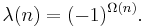 \lambda (n) = (-1)^{\Omega(n)}.\;