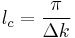 l_c=\frac{\pi}{\Delta k}