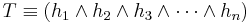 T \equiv \left( h_1 \wedge h_2 \wedge h_3 \wedge \cdots \wedge h_n \right) 