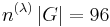 n^{(\lambda)}\, |G| = 96